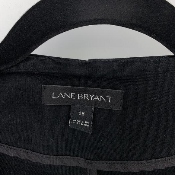 Lane Bryant Single Button Ponte Knit Blazer Jacket Womens Sz 18 Black Stretch - Picture 5 of 6